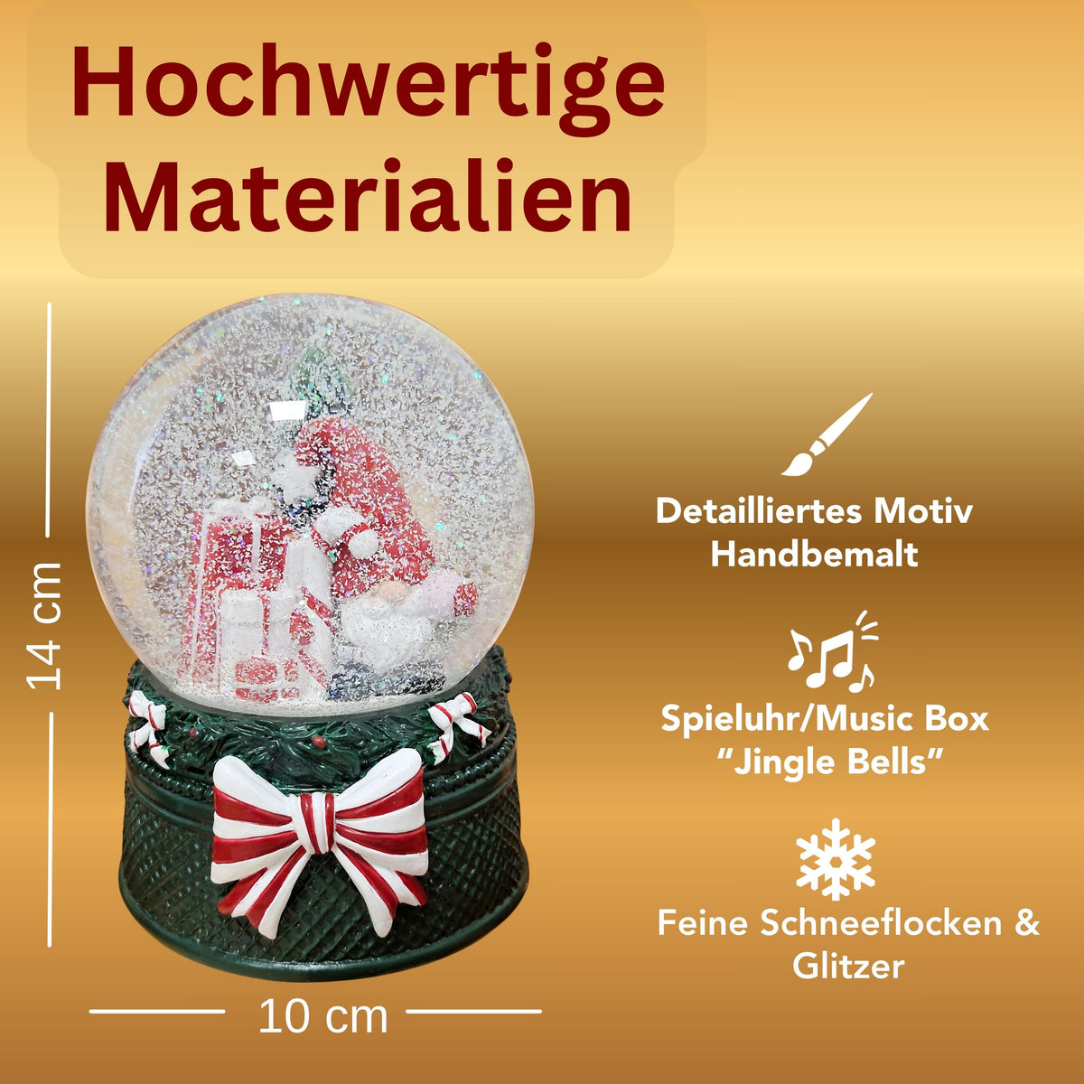 Wichtel-Dekopaket - 3 Nostalgie Schneekugeln in zwei Größen