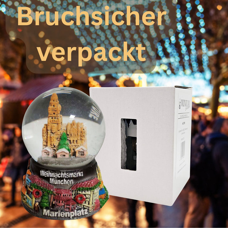 Souvenir Schneekugel Weihnachtsmarkt  Dresden Frauenkirche B: 6,5 H: 8,5