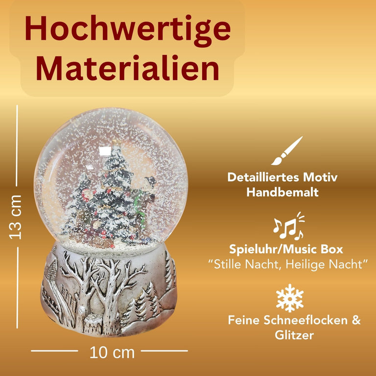 Silber-Dekopaket - 3 Nostalgie Schneekugeln in zwei Größen - Schneekugelhaus