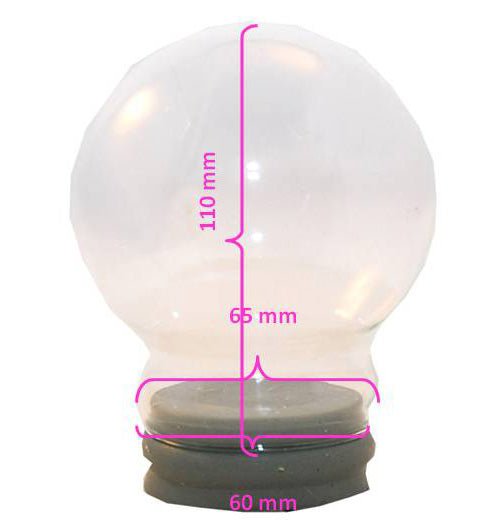 100mm Glas für DIY-Schneekugel - Schneekugelhaus